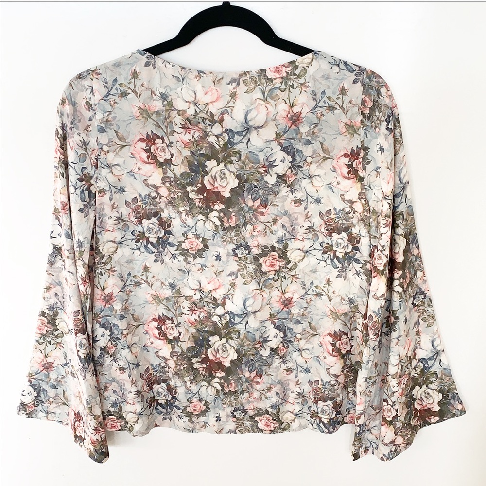 Soft Surroundings Sonnet Floral Bell Sleeve Top View 6